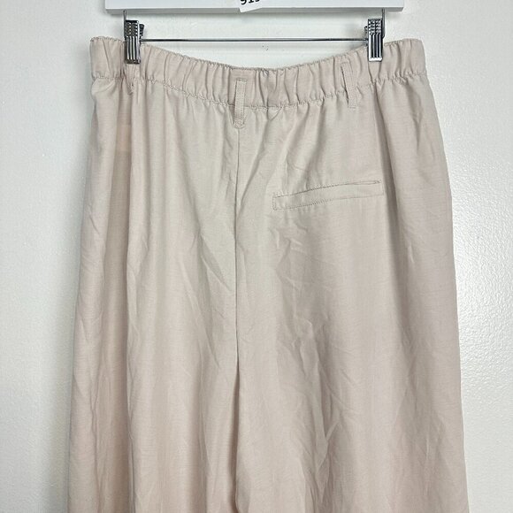 FREE PEOPLE Nothin' to Say Elastic Waist Pants in Champagne Dream Size Large - Picture 10 of 14